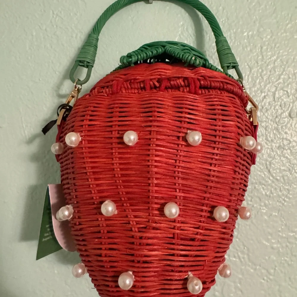 kate spade new york x Target  - Pearl Embellished Strawberry Basket, Bucket Bag - Picture 2 of 4